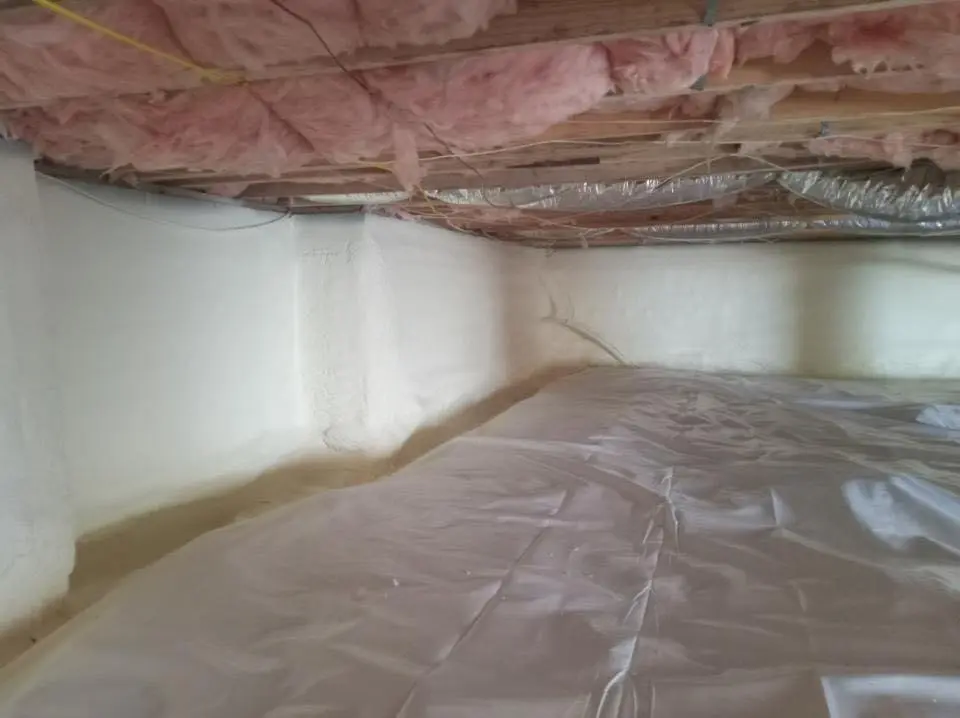 Crawl space encapsulation with closed-cell spray foam for Attic Insulation in South Hanover